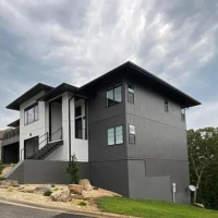 Modern prairie house charcoal and white modern house